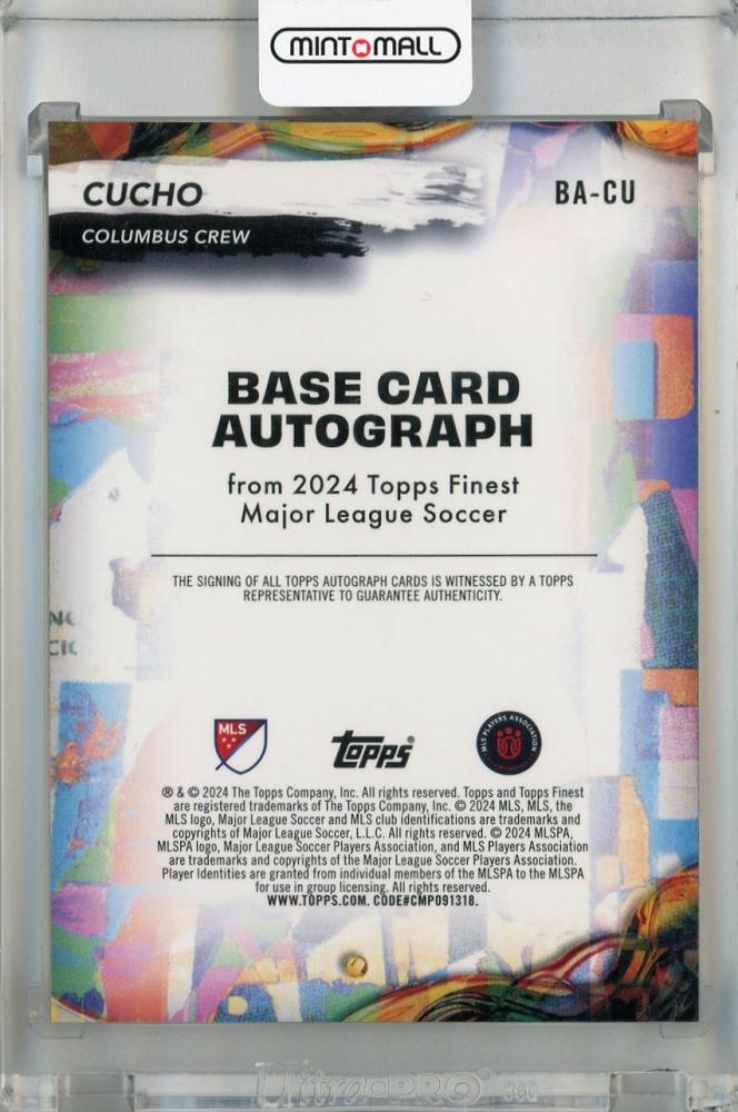 2024 Topps Finest MLS Cucho Base Autographs Orange Refractor #BA-CU 16/25 Columbus Crew