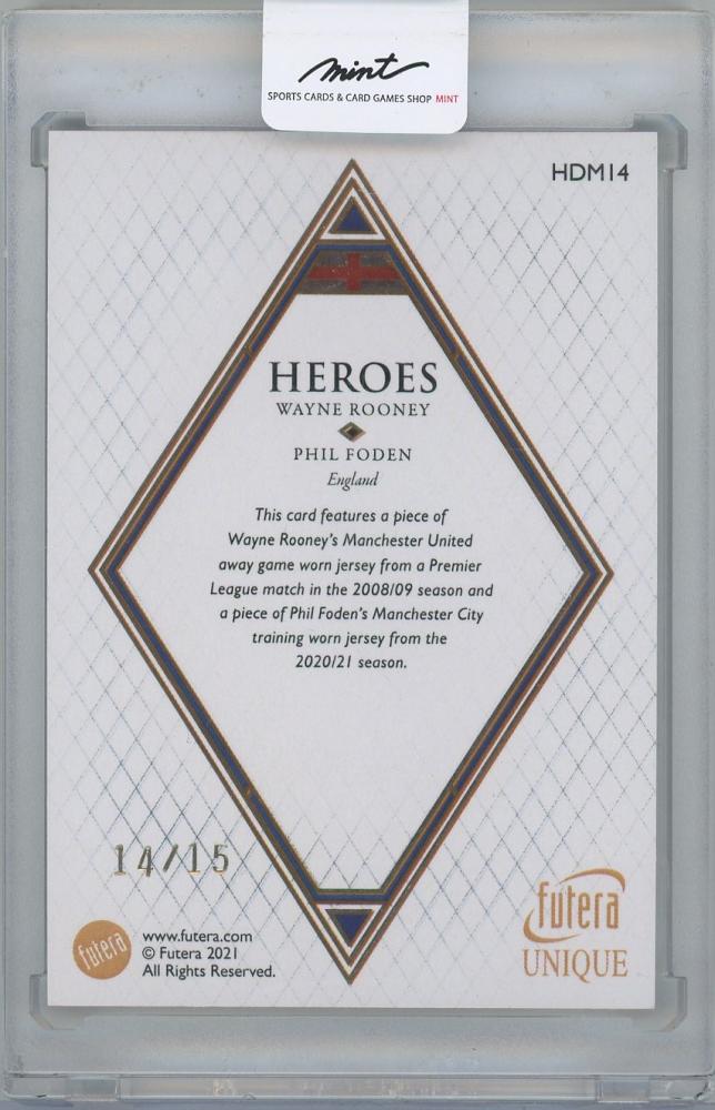 2021-22 FUTERA Unique World Football Heroes Duo Relics / WAYNE ROONEY & PHIL FODEN(England) 14/15