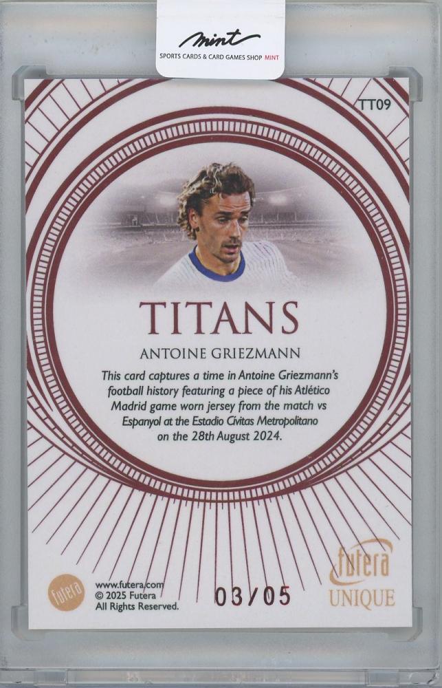 2025 FUTERA Unique World Football Edition 21 Titans Relics Ruby / ANTOINE GRIEZMANN(France) 03/05