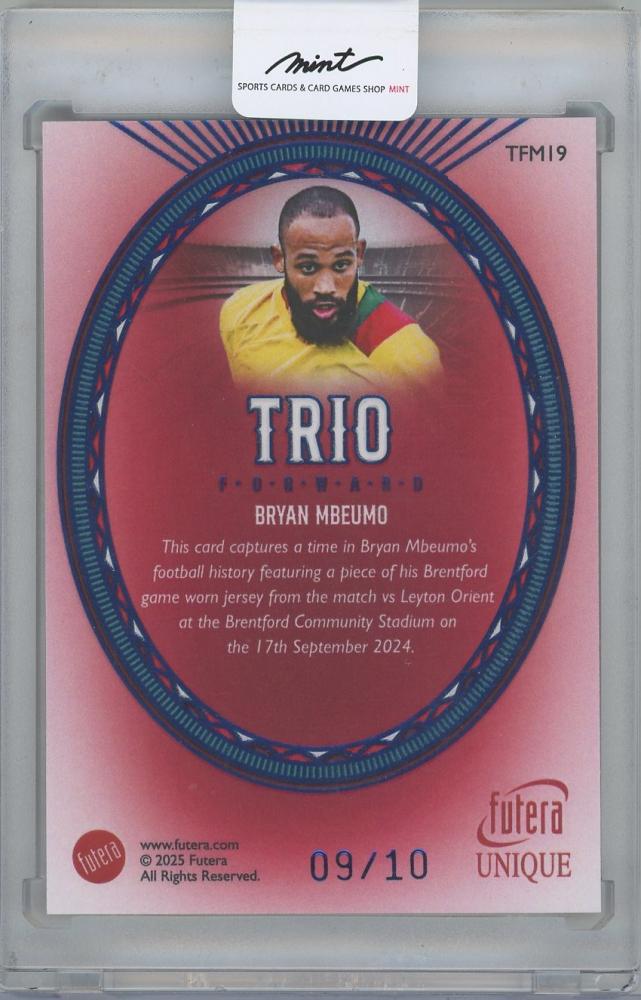 2025 FUTERA Unique World Football Edition 21 TRIO FORWARD Sapphire / BRYAN MBEUMO(Cameroon) 09/10