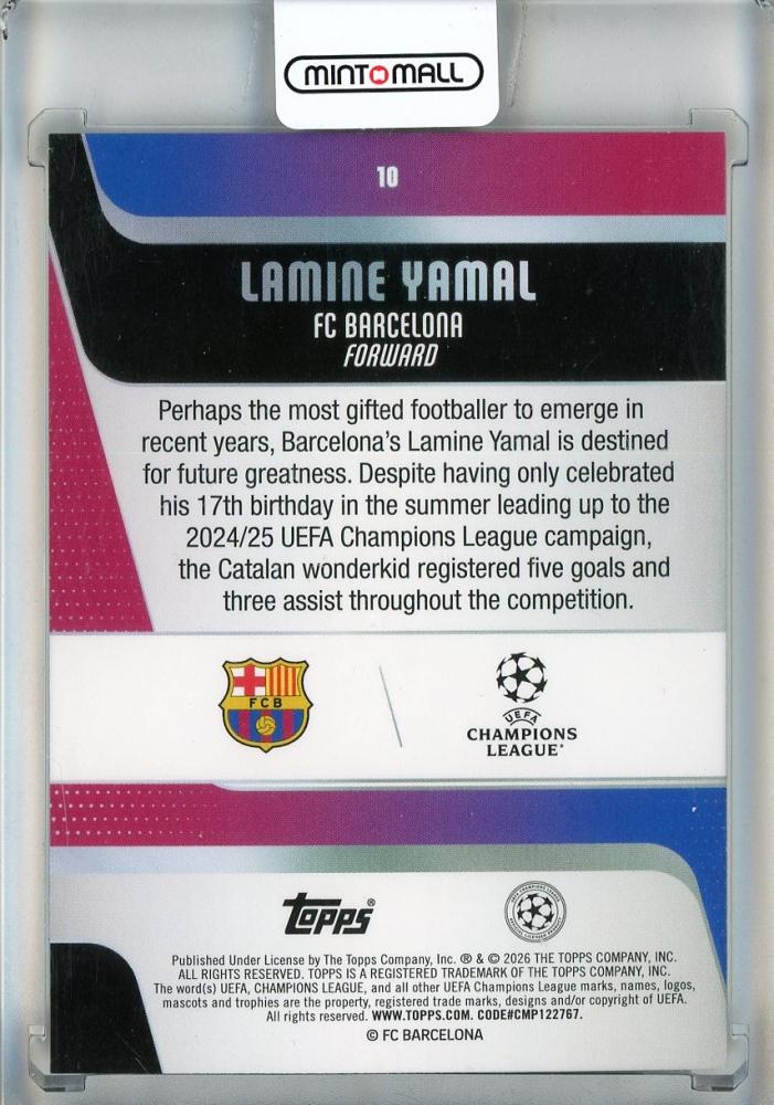2025-26 Topps UEFA Club Competitions Lamine Yamal #10 FC Barcelona