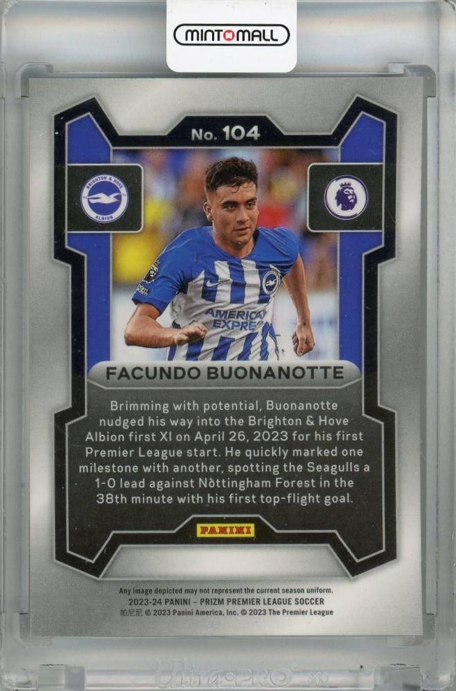 2023-24 Panini Prizm Premier League Facundo Buonanotte Base #104 RC Brighton & Hove Albion