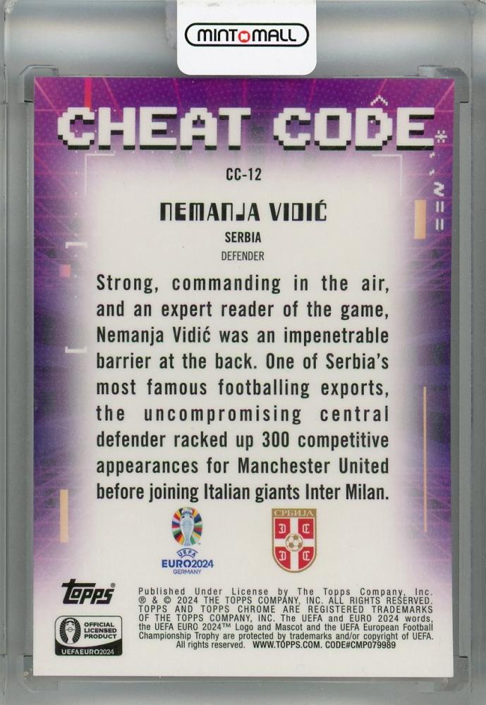 2024 Topps Chrome UEFA Euro Nemanja Vidic Cheat Code Yellow Refractor #CC-12066/125 Serbia