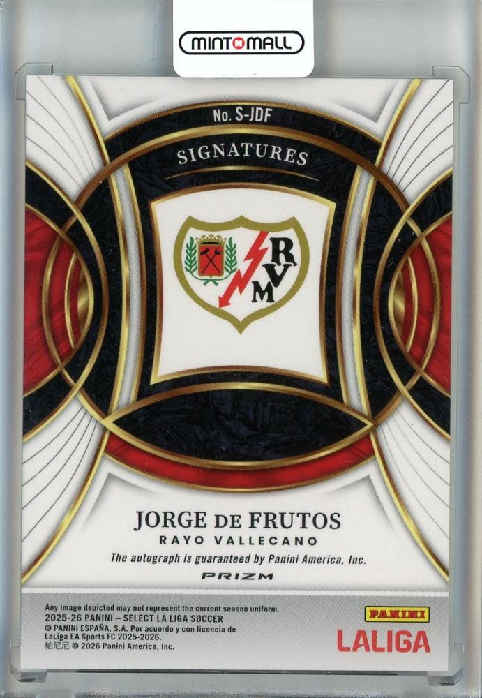 2025-26 Select La Liga Jorge de Frutos Signatures #7 Auto Rayo Vallecano