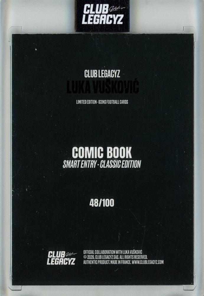 2026 CLUB LEGACYZ ICONS Luka Vuskovic Comic Book48/100 Croatia