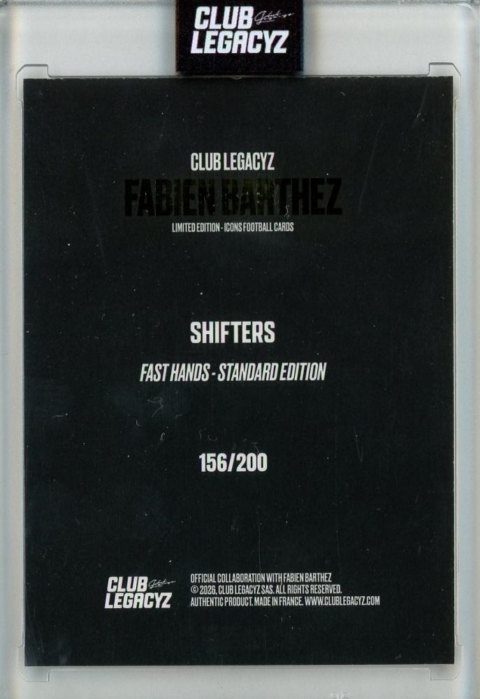 2026 CLUB LEGACYZ ICONS Fabien Barthez Shifters156/200 France