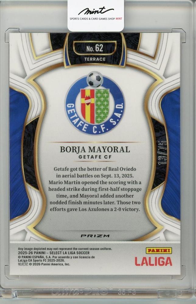 2025-26 PANINI SELECT LA LIGA Borja Mayoral #6213/75 Getafe CF