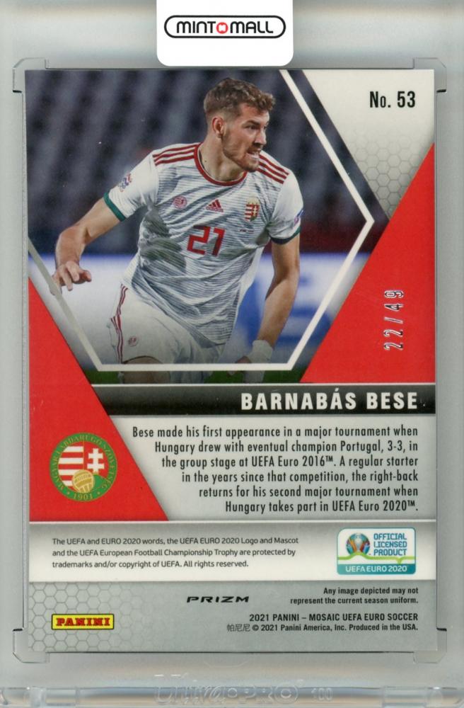 2021 Panini Mosaic Uefa Euro Soccer Barnabas Bese #53 Base Purple Mosaic Parallel 22/49 Hungary