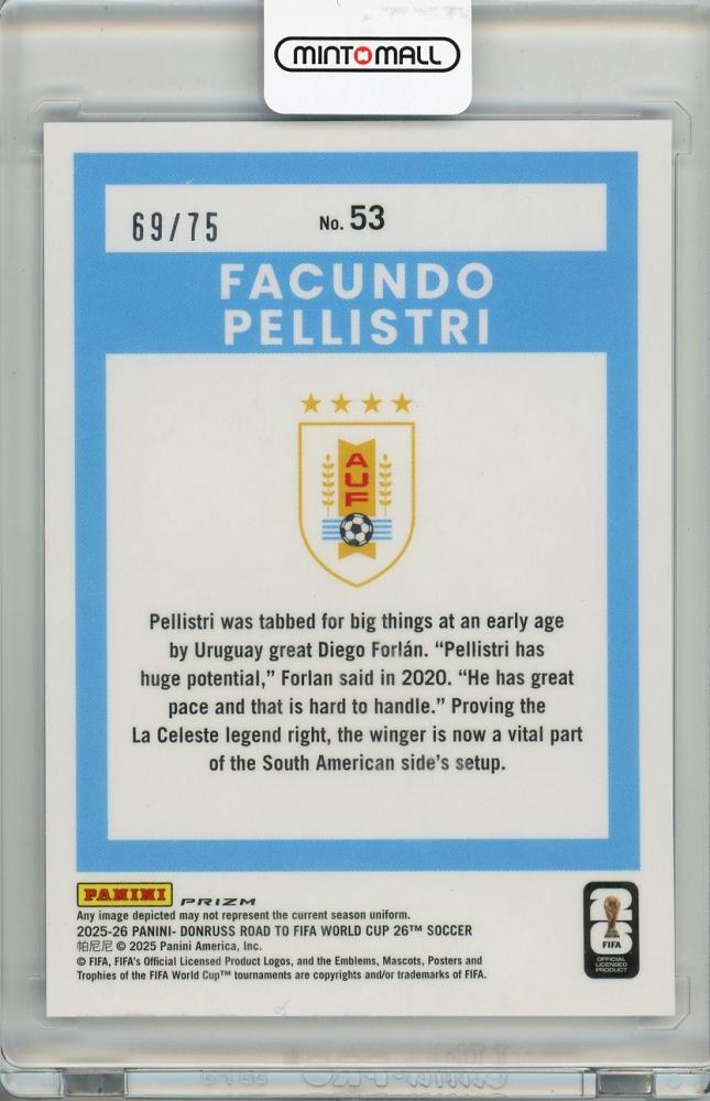 2025-26 PANINI DONRUSS ROAD TO FIFA WORLD CUP Facundo Pellistri #5369/75 Uruguay