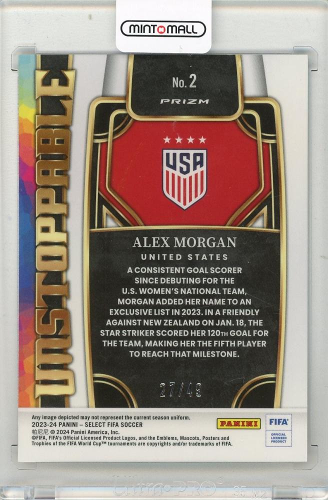 2023-24 PANINI Select FIFA Alex Morgan Unstoppable Tie-Dye #227/49 United States