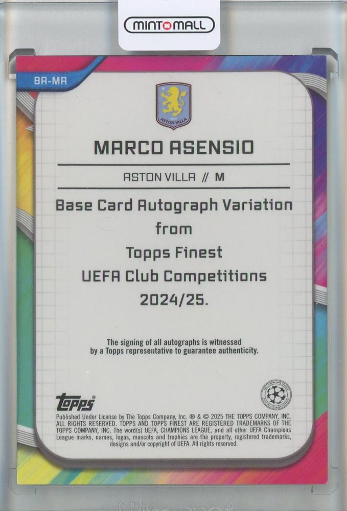 2024-25 Finest UEFA Club Competitions Marco Asensio Autographs #BAMA Aston Villa