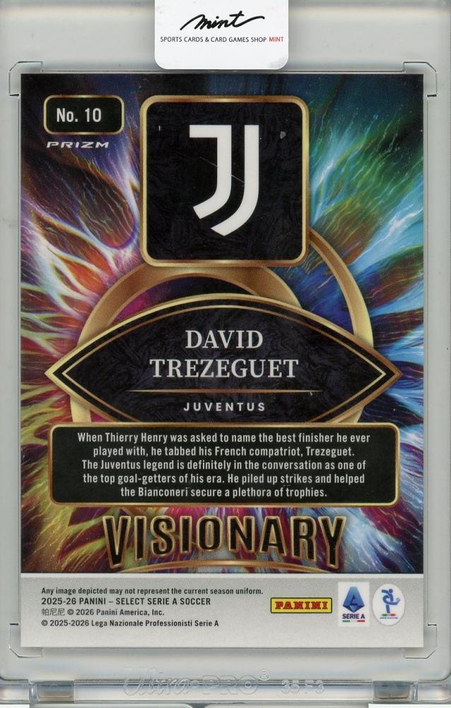 2025-26 PANINI SELECT SERIE A David Trezeguet VISIONARY #10 Juventus