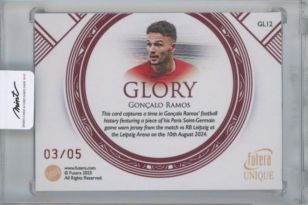 2025 FUTERA Unique World Football Edition 21 GLORY Relics Ruby / GONCALO RAMOS(Portugal) 03/05