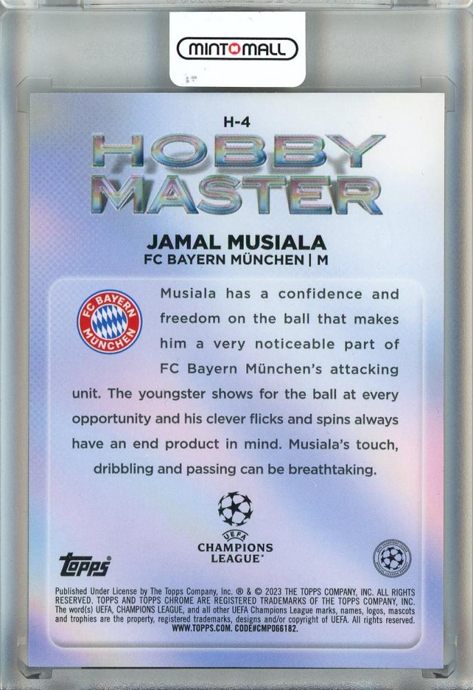2022-23 Topps Chrome UEFA UCC Jamal Musiala Hobby Master/#H-4 Bayern Munich