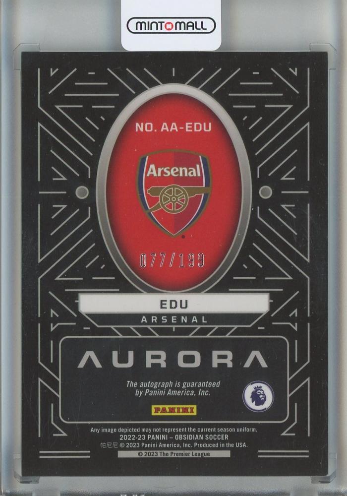2022-23 Panini Obsidian Edu Aurora Autographs #19077/199 Arsenal