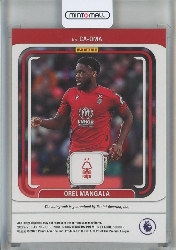 2022-23 Panini Chronicles English Premier League Orel Mangala Contenders Autographs #28 Nottingham Forest FC