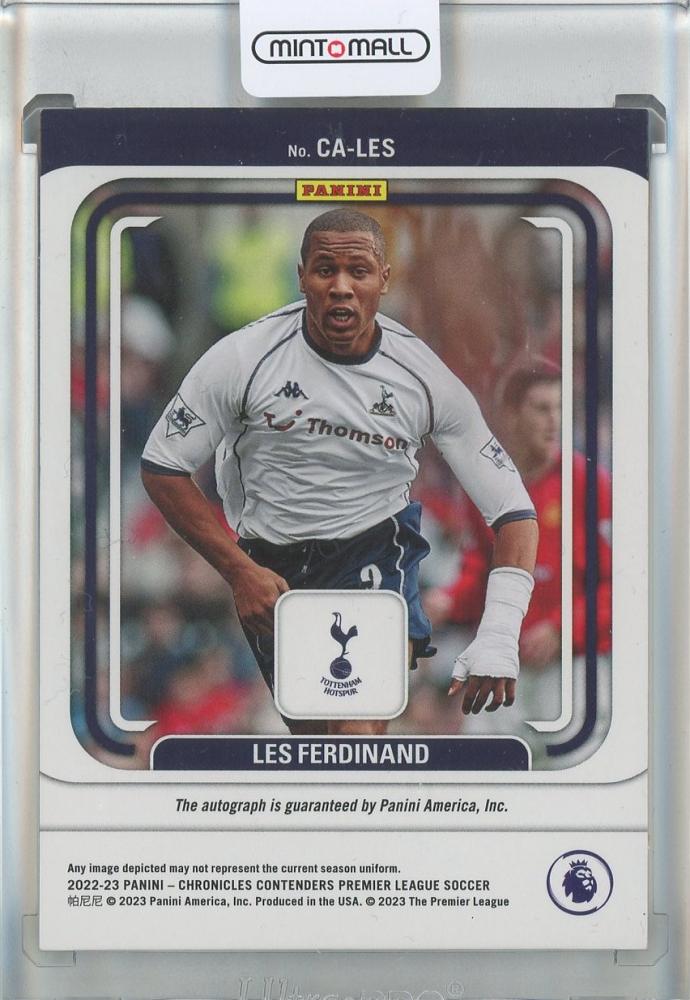 2022-23 Panini Chronicles English Premier League Les Ferdinand Contenders Autographs Silver #3423/50 Tottenham Hotspur
