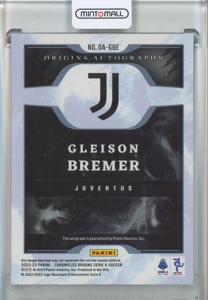 2022-23 Panini Chronicles Serie A Gleison Bremer Origins Autographs #23086/139 Juventus