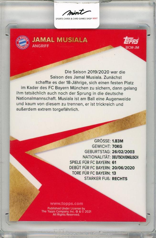 2021/22 Topps FC BAYERN MUNCHEN Team Set featuring Jamal Musiala numbered 025 of 170
