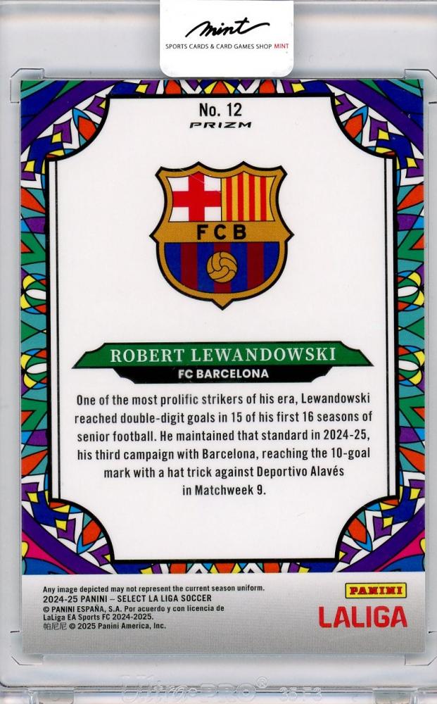 2024-25 PANINI SELECT LA LIGA Robert Lewandowski STAND GLASS #12 FC Barcelona