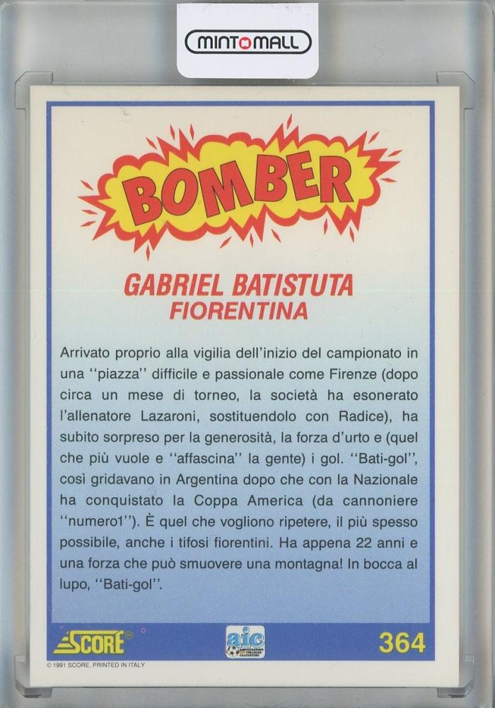 1991-92 Score Italian Gabriel Batistuta #364
