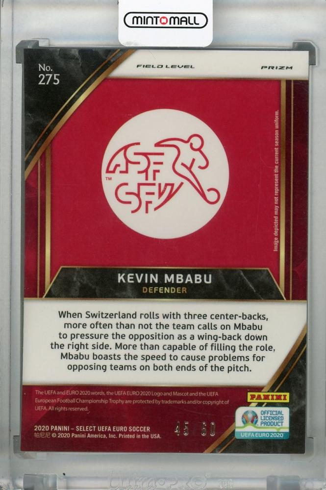 2020 Panini Select UEFA Euro Preview Kevin Mbabu Switzerland Base Field Level White Parallel card numbered 45 of 60