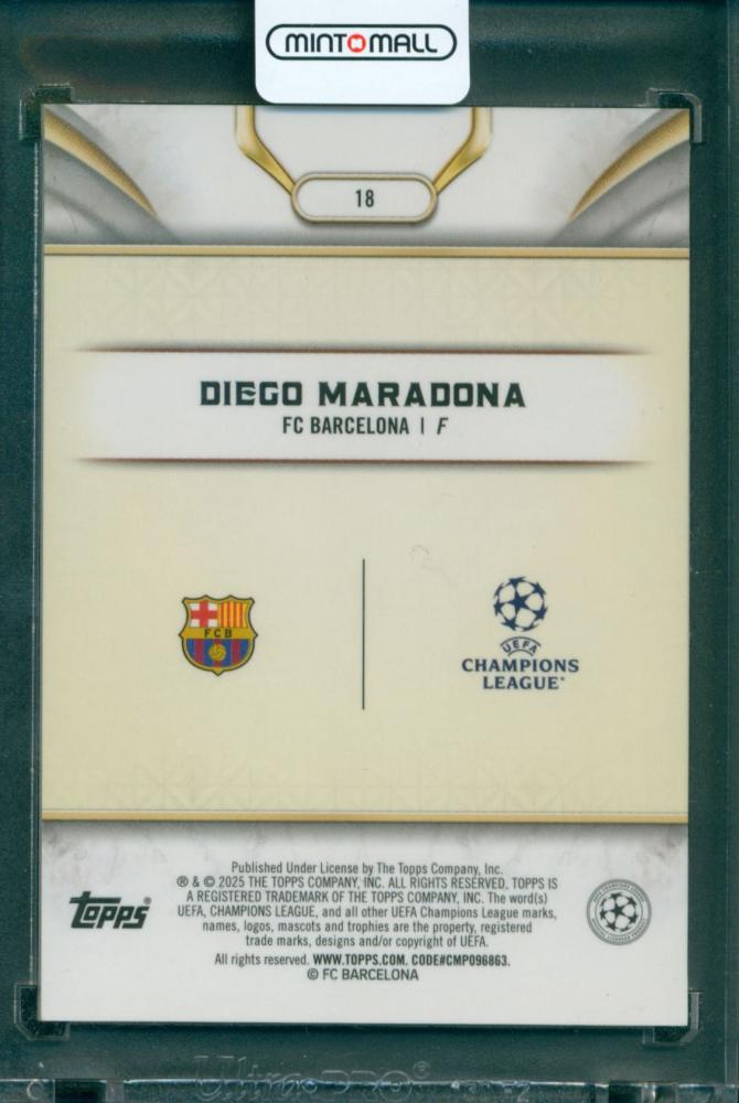 2024-25 TOPPS Reverence UEFA Club Competitions Diego Maradona #18 Purple15/50 FC Barcelona
