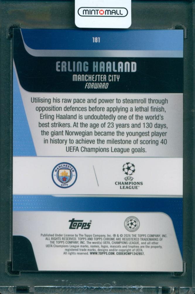 2025-26 TOPPS Chrome UCC ERLING HAALAND #181 Gleen Geometric Refractor17/99 Manchester City