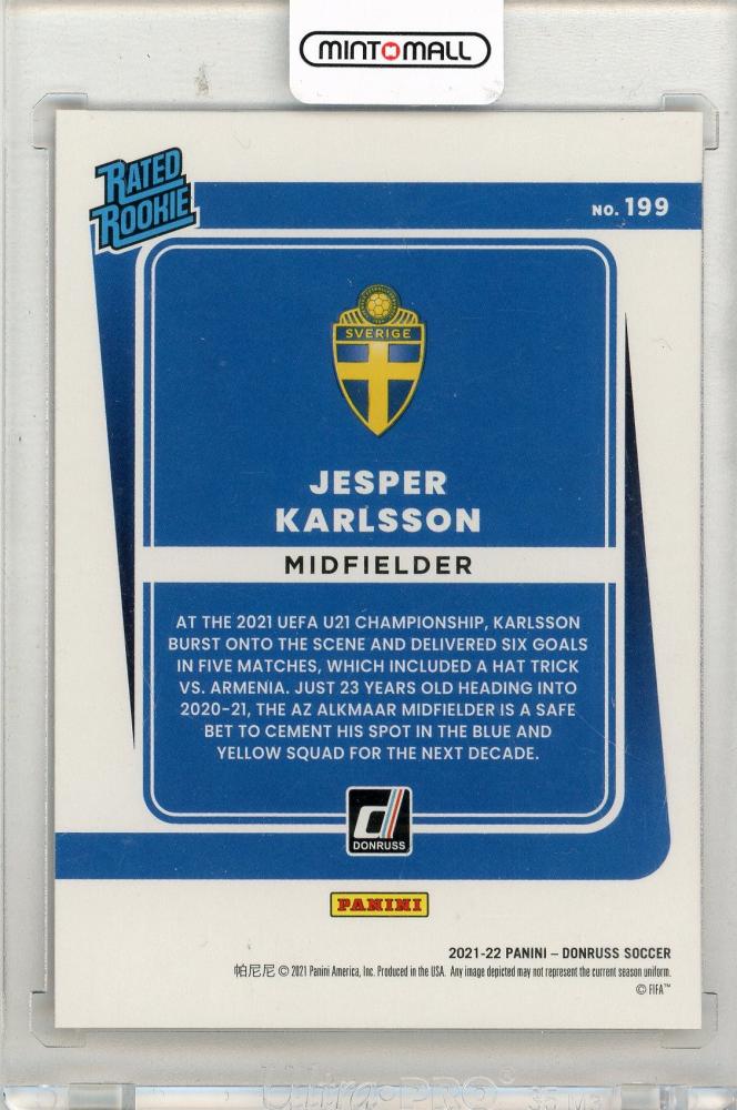 2021-22 PANINI Donruss Jesper Karlsson Red Laser Holo #199 RR29/99 Sweden