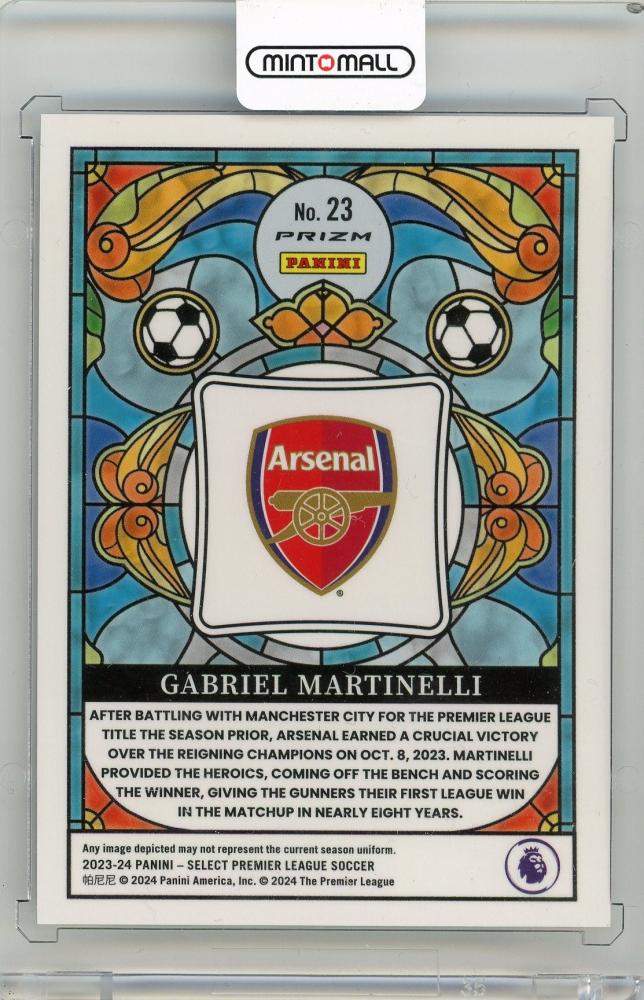 2023-24 PANINI Select Premier League Soccer Gabriel Martinelli Stained Glass #23 Arsenal