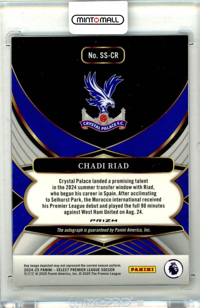 2024-25 PANINI Select English Premier League Chadi Riad Select Signatures Red #4 Crystal Palace