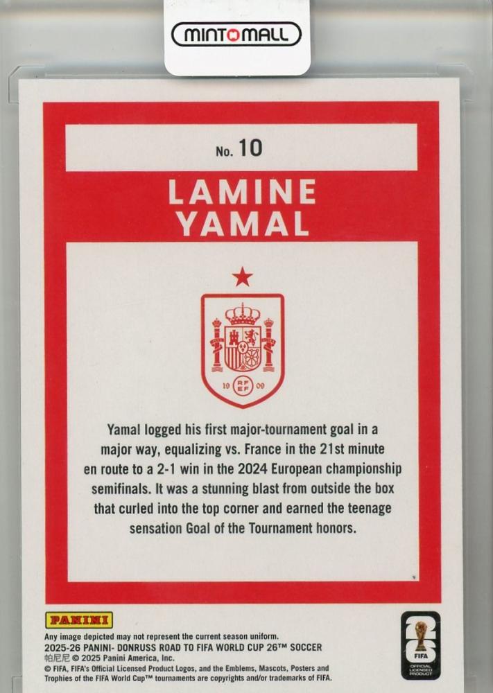 2025-26 PANINI DONRUSS ROAD TO FIFA WORLD CUP Lamine Yamal #10 SPAIN