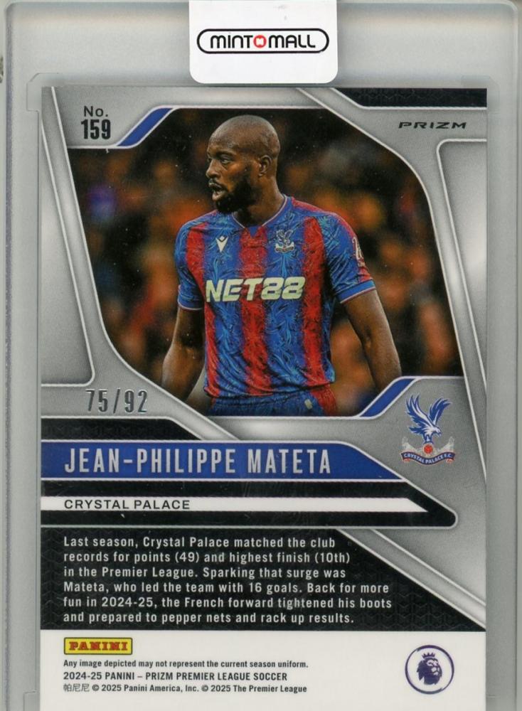 2024-25 PANINI PRIZM Jean-Philippe Mateta 75/92 Crystal Palace