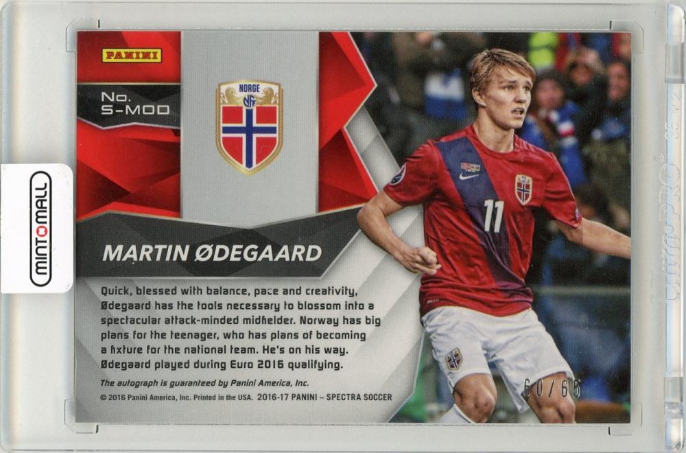 2016-17 Panini Spectra Martin Odegaard Signature Red Parallel60/65 Norway