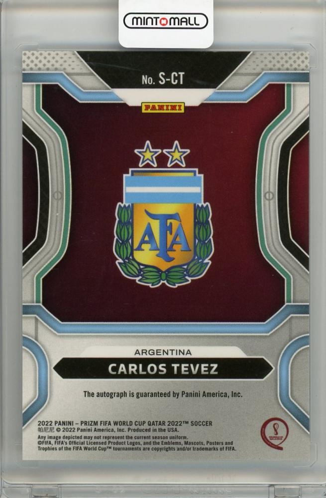 2022 PANINI PRIZM FIFA WORLD CUP Carlos Tevez Auto#S-CT Argentina