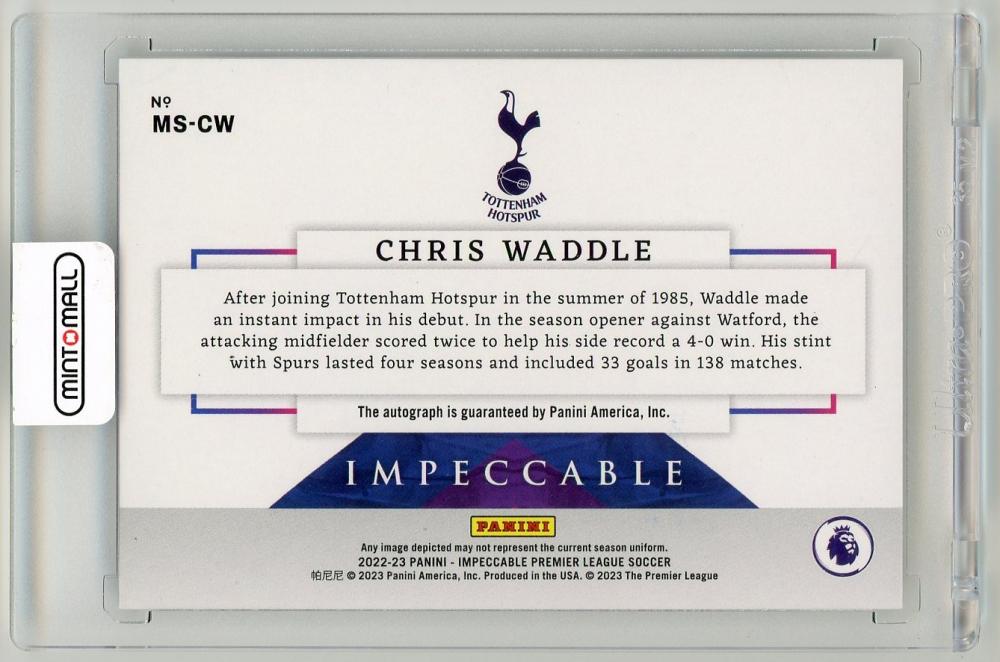 2022-23 Panini Impeccable Premier League Chris Waddle Masterstrokes Silver parallel 1/25 Tottenham Hotspur