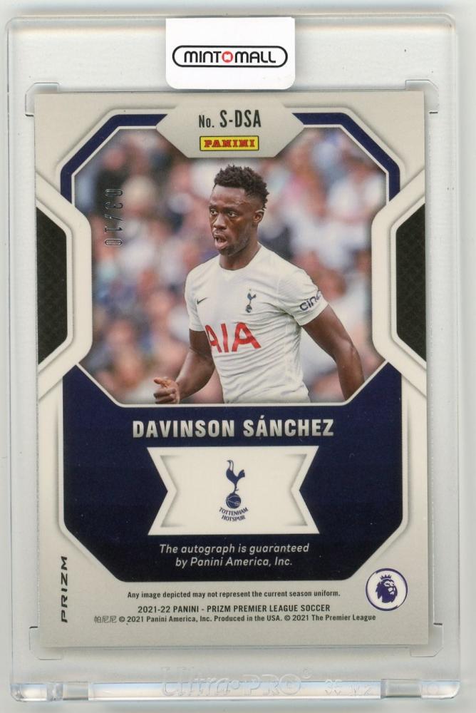 2021-22 Panini Prizm Premier League Davinson Sanchez Signatures Breakaway Gold Prizm Parallel3/10 Tottenham Hotspur