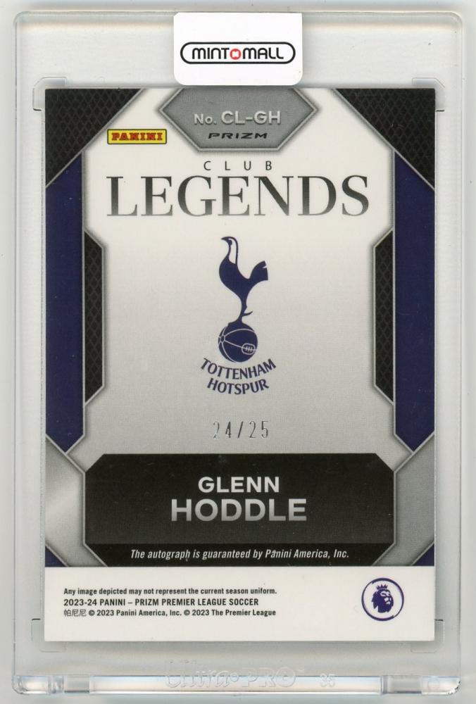 2023-24 Panini Prizm Premier League Glenn Hoddle Club Legends Signatures Purple Prizms Parallel24/25 Tottenham Hotspur