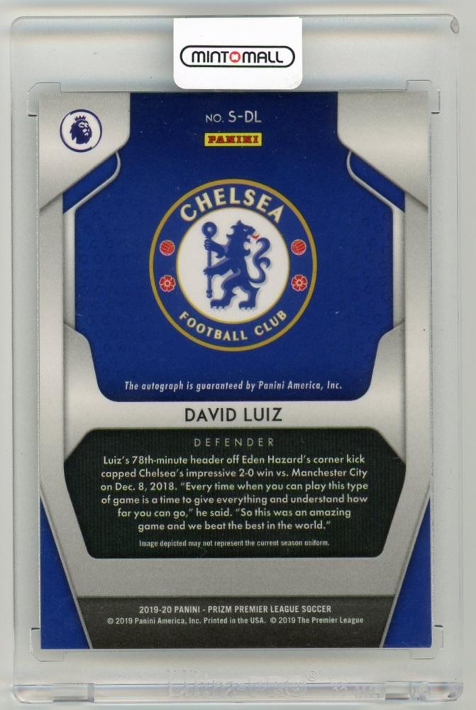 2019-20 Panini Prizm Premier League David Luiz SignaturesS-DL Chelsea FC