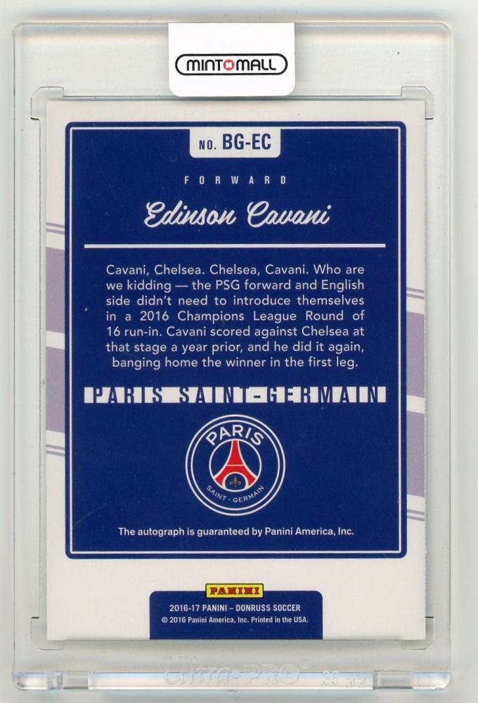 2016-17 Donruss Edinson Cavani The Beautiful Game AutographsBG-EC Paris Saint-Germain