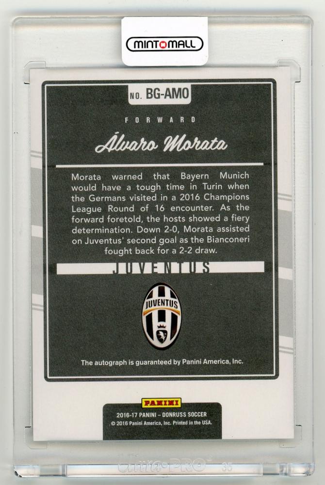2016-17 Panini Donruss Alvaro Morata The Beautiful Game AutographsBG-AMO Juventus