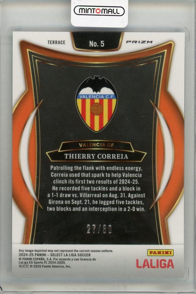 2024-25 PANINI SELECT LA LIGA Thierry Correia 27/30 Valencia CF
