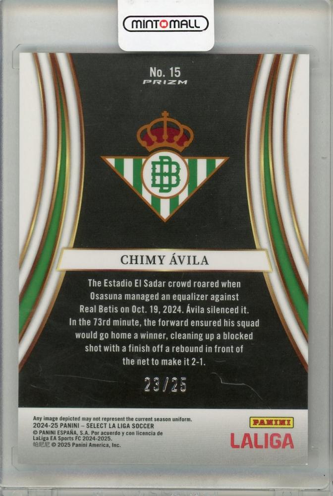 2024-25 PANINI SELECT LA LIGA Chimy Avila 23/25 Real Betis
