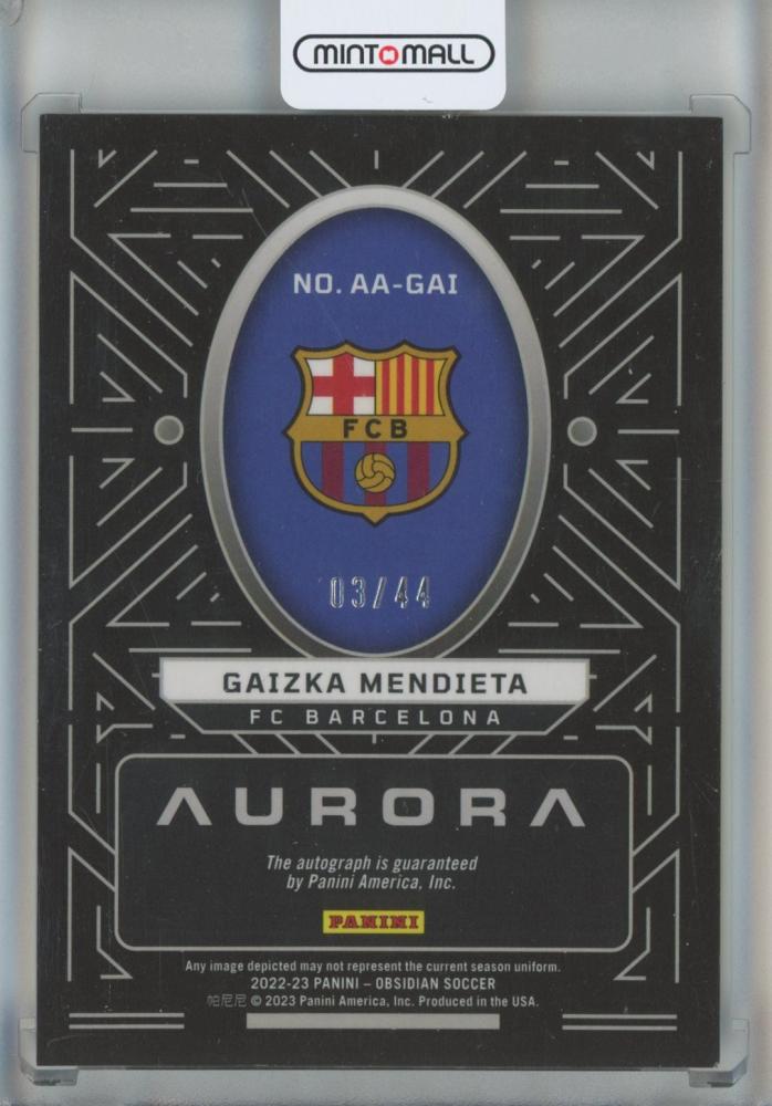 2022-23 Panini Obsidian /44 Gaizka Mendieta Aurora Autographs Electric Etch Red Pulsar #73/44 FC Barcelona