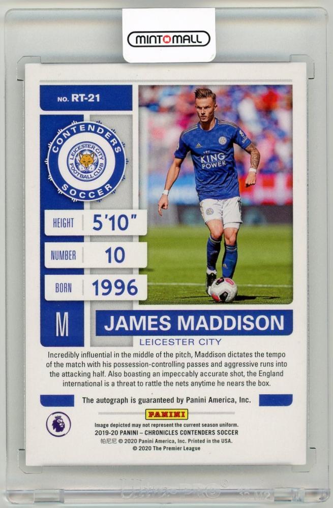 2019-20 Panini Chronicles James Maddison Contenders Rookie Ticket Autographs67/99 Leicester City