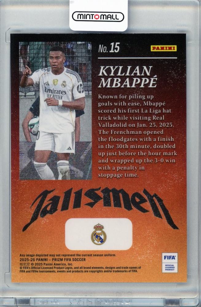 2025-26 PANINI PRIZM FIFA Kylian Mbappe #15 Real Madrid
