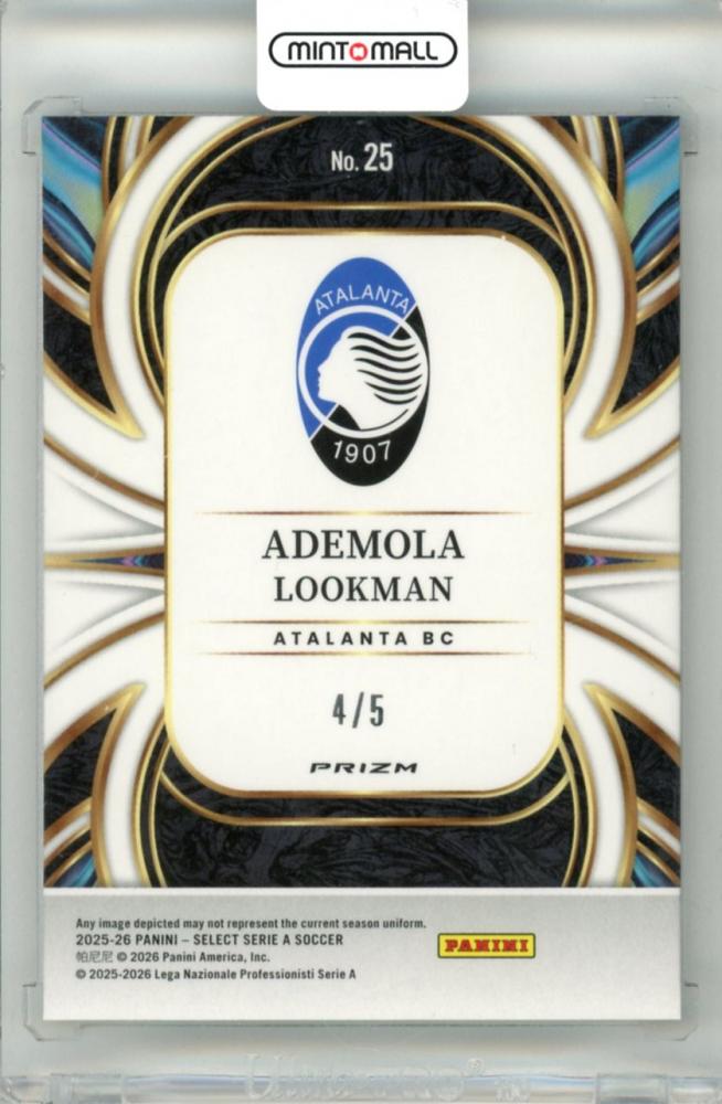 2025-26 Panini Select Serie A Ademola Lookman #25 Equalizers Green Parallel 4/5