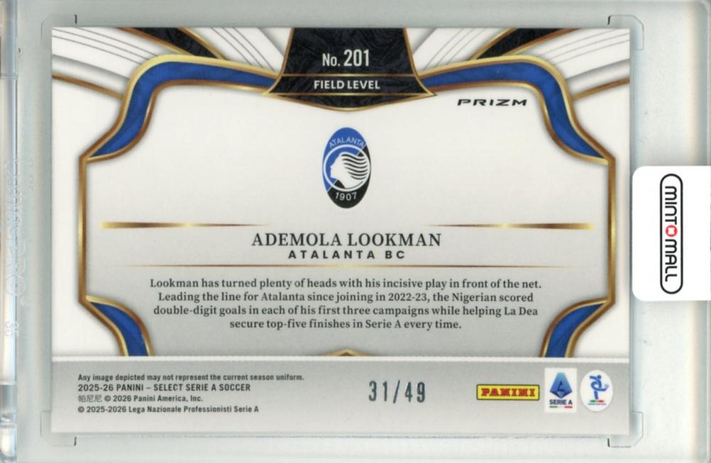 2025-26 Panini Select Serie A Ademola Lookman #201 Base – Field Level Winter Camo Parallel 31/49