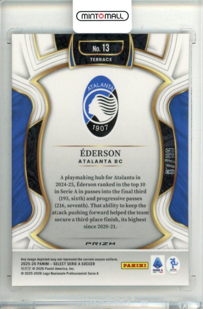 2025-26 Panini Select Serie A Ederson #13 Base – Terrace Bronze Checker Parallel87/99