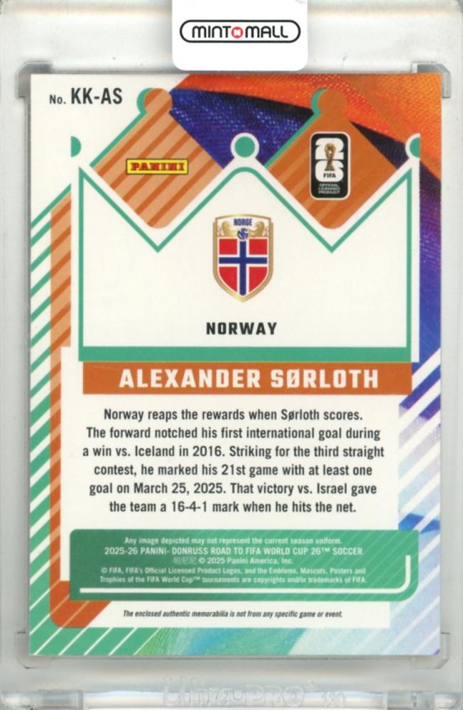 2025-26 Panini Donruss Road To FIFA World Cup 26 SOCCER Alexander Sorloth #KK-AS Kit Kings